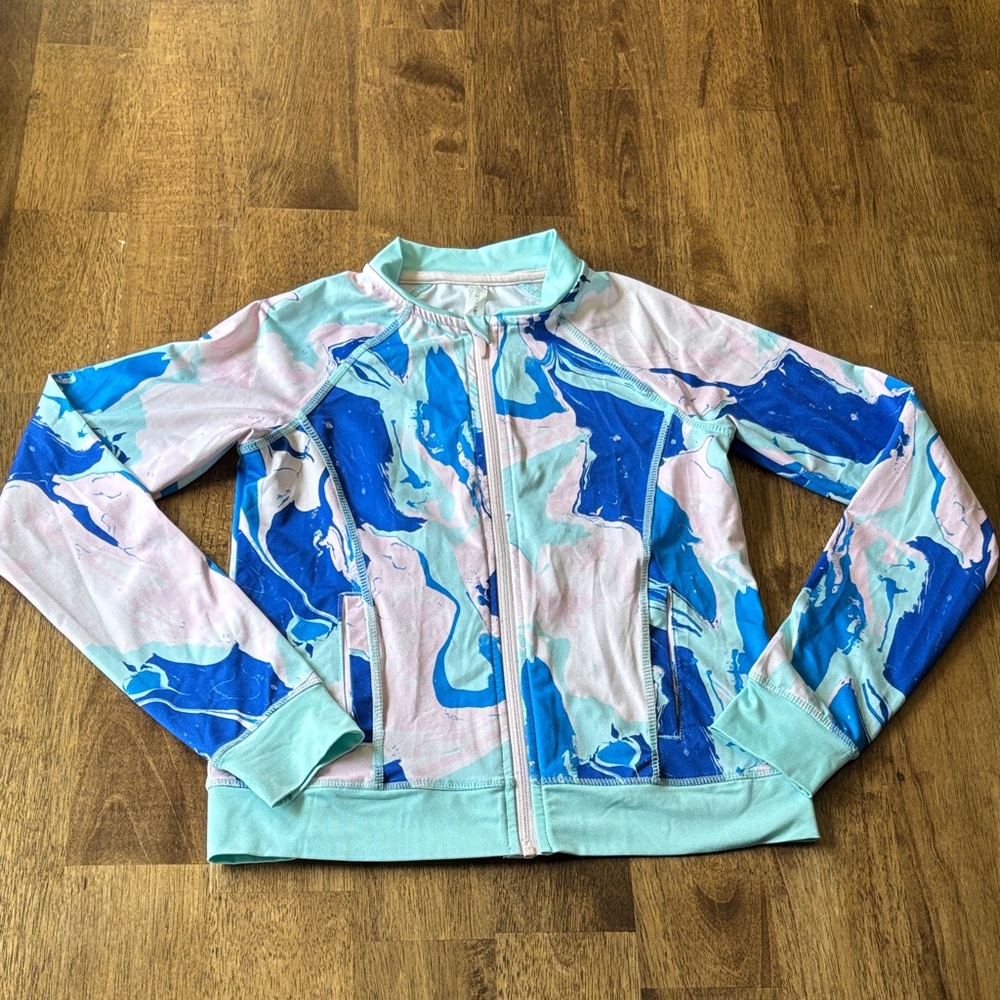 Ideology from Macy’s Aqua and Pink Zip-Up Track Jacket